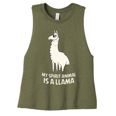 LLamas Are My Spirit Animals Alpaca Llama Women's Racerback Cropped Tank