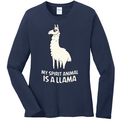 LLamas Are My Spirit Animals Alpaca Llama Ladies Long Sleeve Shirt