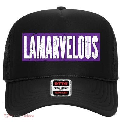 Lamarvalous Baltimore Football High Crown Mesh Back Trucker Hat