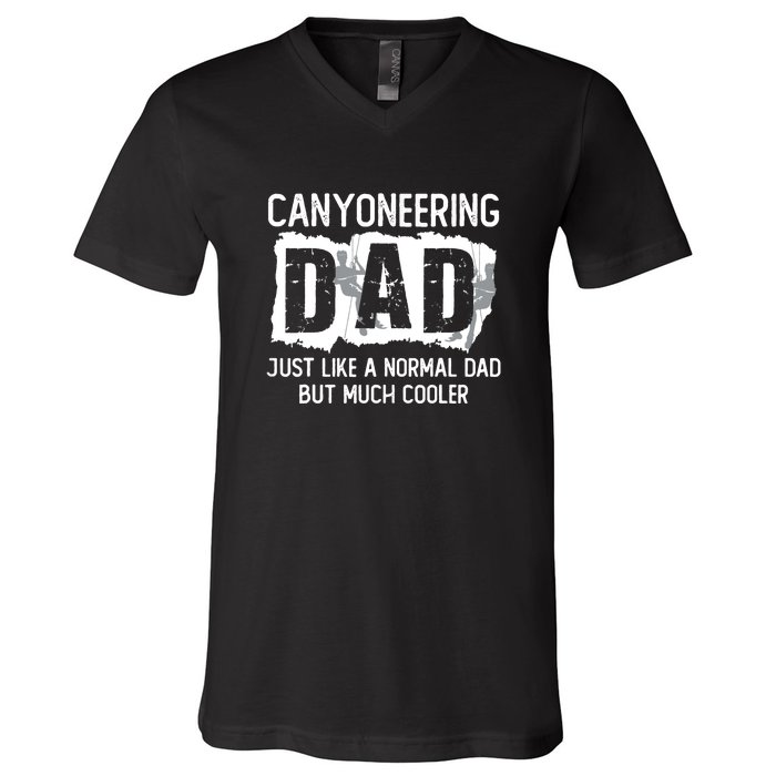 Like A Normal Dad But Cooler Canyoneering Joke V-Neck T-Shirt