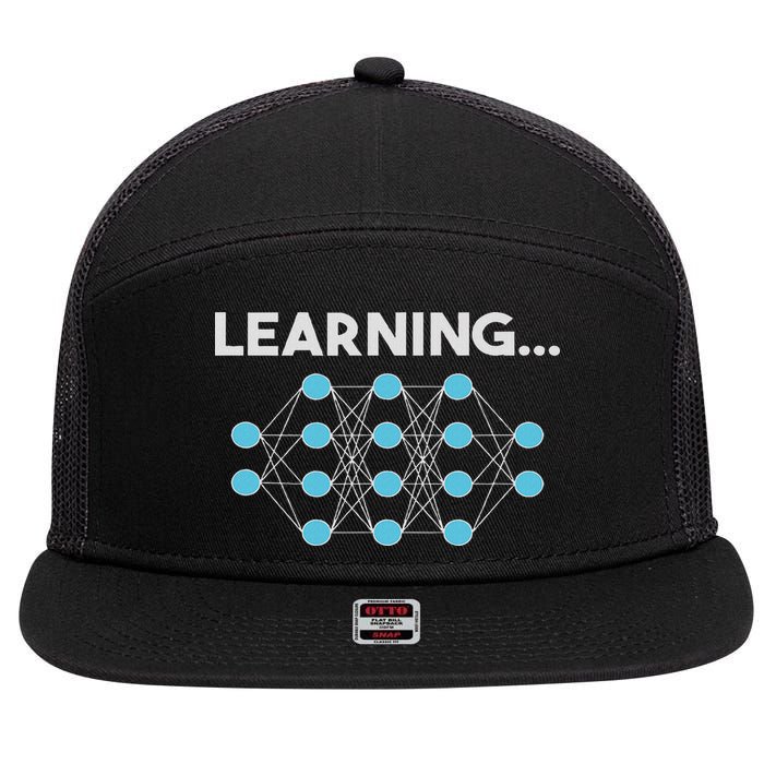 Learning... – Ai, Neural Network, Deep Learning 7 Panel Mesh Trucker Snapback Hat
