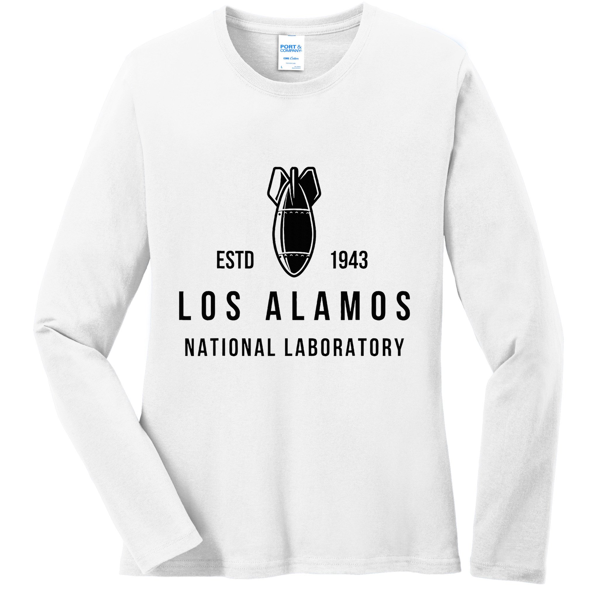 Los Alamos National Laboratory Estd 1945 Atomic Bomb Ladies Long Sleeve Shirt
