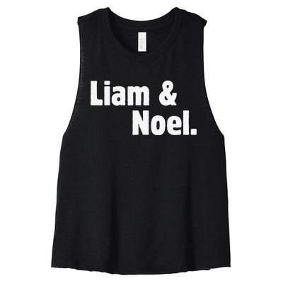 Liam And Noel Names Throwback Retro 90s Boy Girl Women's Racerback Cropped Tank