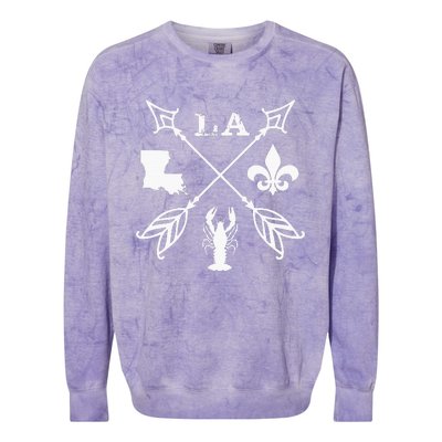 Louisiana Arrow New Orleans Mardi Gras Colorblast Crewneck Sweatshirt