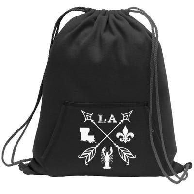 Louisiana Arrow New Orleans Mardi Gras Sweatshirt Cinch Pack Bag