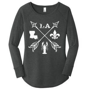 Louisiana Arrow New Orleans Mardi Gras Women's Perfect Tri Tunic Long Sleeve Shirt