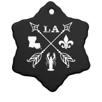 Louisiana Arrow New Orleans Mardi Gras Ceramic Star Ornament