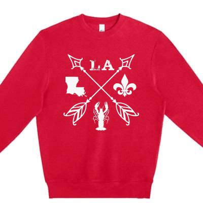 Louisiana Arrow New Orleans Mardi Gras Premium Crewneck Sweatshirt