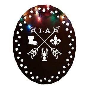 Louisiana Arrow New Orleans Mardi Gras Ceramic Oval Ornament