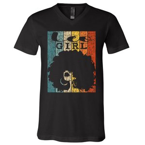 Leo Afro Natural Hair Diva Black Woman Zodiac V-Neck T-Shirt