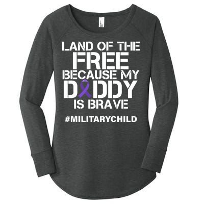 Land Of The Free Because My Daddy Is Brave Women's Perfect Tri Tunic Long Sleeve Shirt