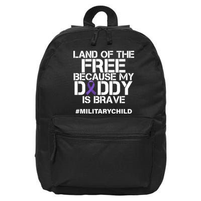 Land Of The Free Because My Daddy Is Brave 16 in Basic Backpack