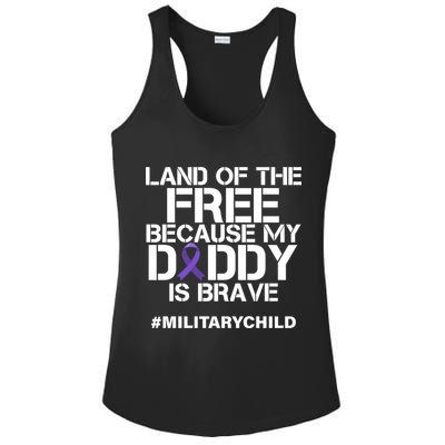 Land Of The Free Because My Daddy Is Brave Ladies PosiCharge Competitor Racerback Tank
