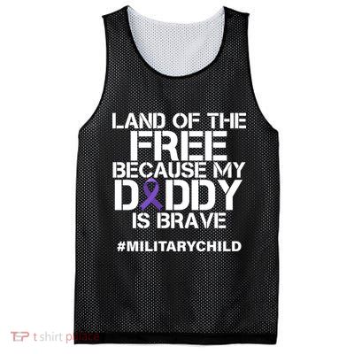 Land Of The Free Because My Daddy Is Brave Mesh Reversible Basketball Jersey Tank