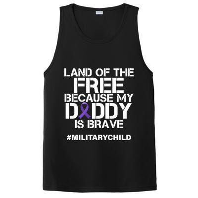 Land Of The Free Because My Daddy Is Brave PosiCharge Competitor Tank