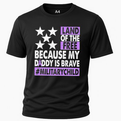 Land Of The Free Because My Daddy Is Brave Military Child Performance Shirt
