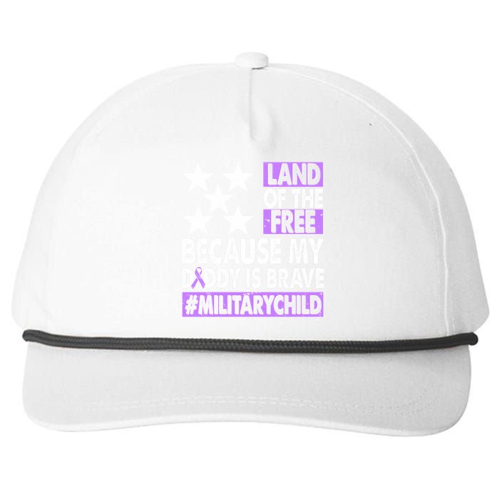 Land Of The Free Because My Daddy Is Brave Military Child Snapback Five-Panel Rope Hat