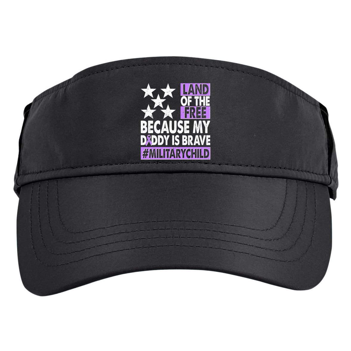 Land Of The Free Because My Daddy Is Brave Military Child Adult Drive Performance Visor
