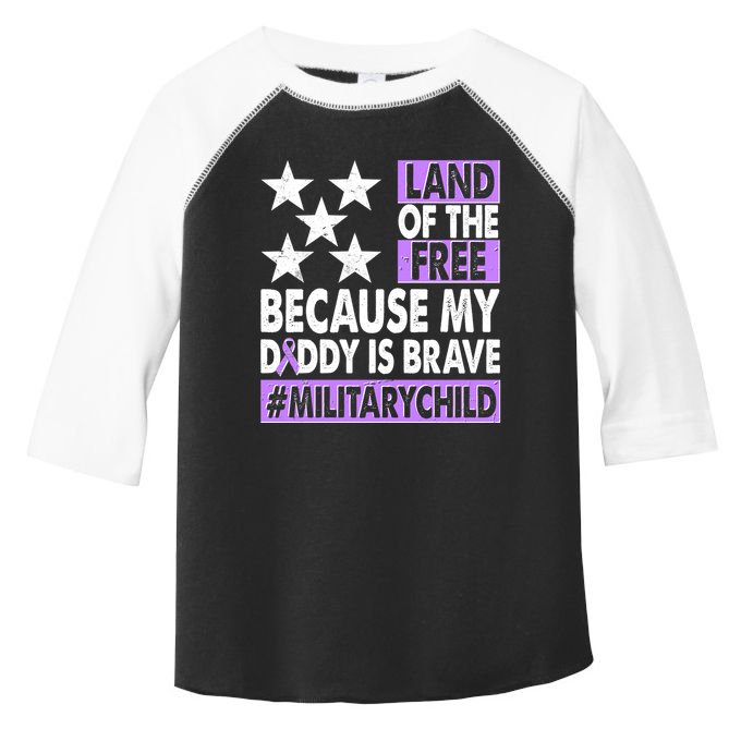 Land Of The Free Because My Daddy Is Brave Military Child Toddler Fine Jersey T-Shirt