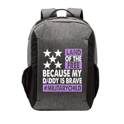 Land Of The Free Because My Daddy Is Brave Military Child Vector Backpack