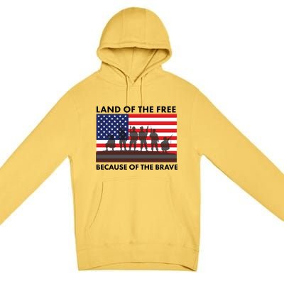 Land Of The Free Because Of The Brave Premium Pullover Hoodie