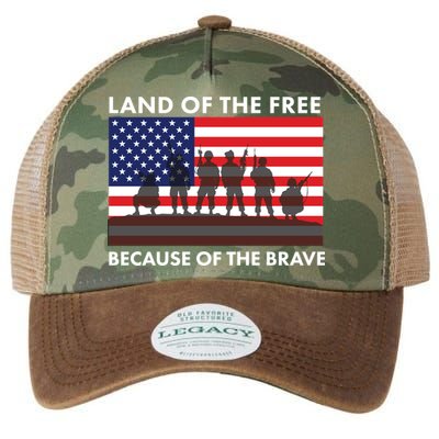 Land Of The Free Because Of The Brave Legacy Tie Dye Trucker Hat