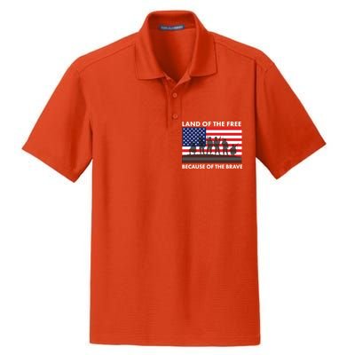 Land Of The Free Because Of The Brave Dry Zone Grid Polo