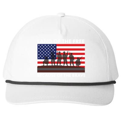 Land Of The Free Because Of The Brave Snapback Five-Panel Rope Hat