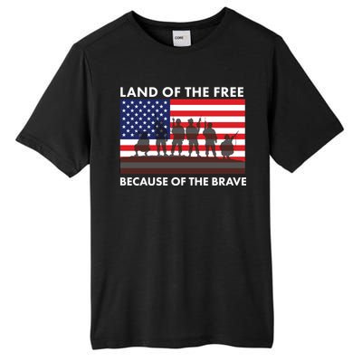 Land Of The Free Because Of The Brave Tall Fusion ChromaSoft Performance T-Shirt