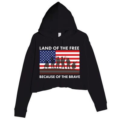 Land Of The Free Because Of The Brave Crop Fleece Hoodie