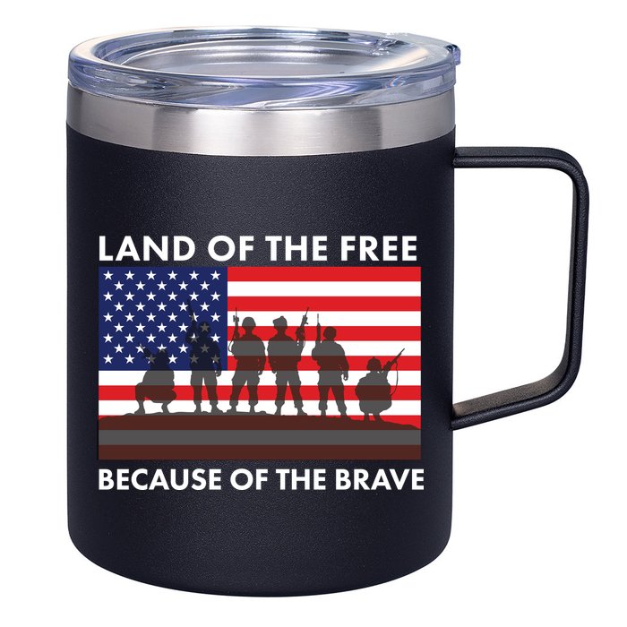 Land Of The Free Because Of The Brave 12oz Stainless Steel Coffee Mug