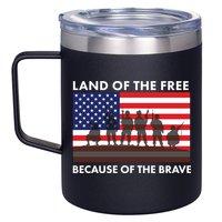 Land Of The Free Because Of The Brave 12oz Stainless Steel Coffee Mug