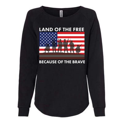 Land Of The Free Because Of The Brave Womens California Wash Sweatshirt