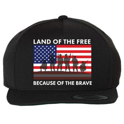 Land Of The Free Because Of The Brave Wool Snapback Cap