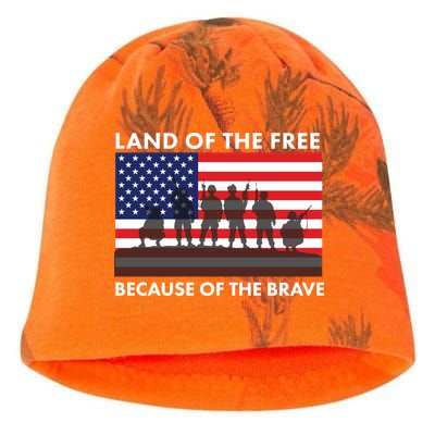 Land Of The Free Because Of The Brave Kati - Camo Knit Beanie