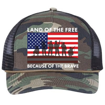 Land Of The Free Because Of The Brave Retro Rope Trucker Hat Cap