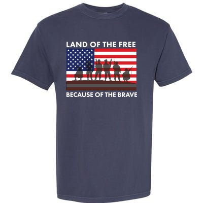 Land Of The Free Because Of The Brave Garment-Dyed Heavyweight T-Shirt