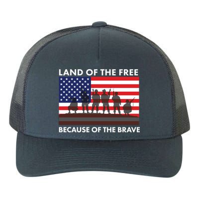 Land Of The Free Because Of The Brave Yupoong Adult 5-Panel Trucker Hat