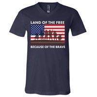 Land Of The Free Because Of The Brave V-Neck T-Shirt