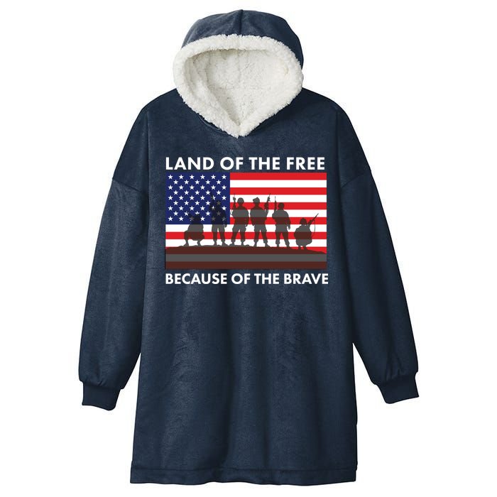 Land Of The Free Because Of The Brave Hooded Wearable Blanket