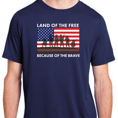 Land Of The Free Because Of The Brave Adult ChromaSoft Performance T-Shirt