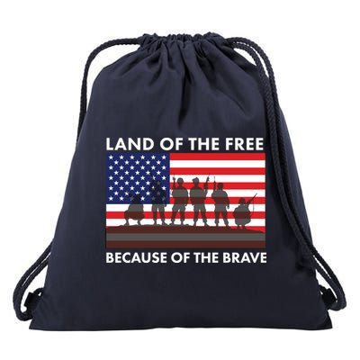 Land Of The Free Because Of The Brave Drawstring Bag