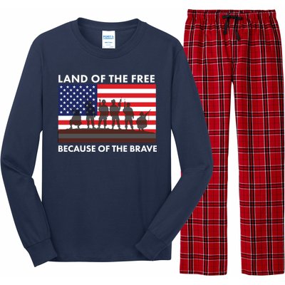 Land Of The Free Because Of The Brave Long Sleeve Pajama Set