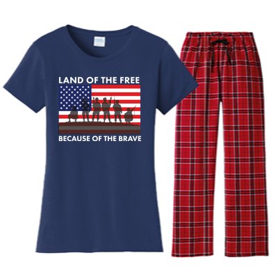 Land Of The Free Because Of The Brave Women's Flannel Pajama Set