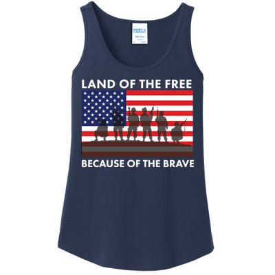 Land Of The Free Because Of The Brave Ladies Essential Tank