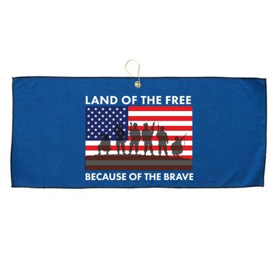 Land Of The Free Because Of The Brave Large Microfiber Waffle Golf Towel