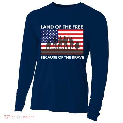 Land Of The Free Because Of The Brave Cooling Performance Long Sleeve Crew