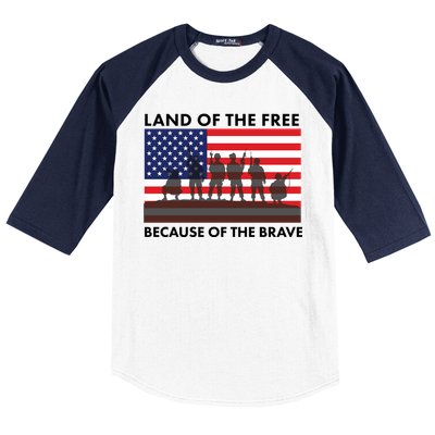 Land Of The Free Because Of The Brave Baseball Sleeve Shirt