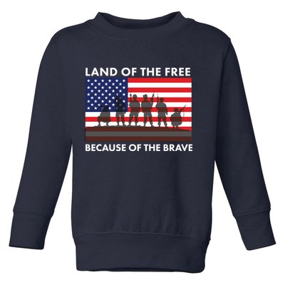 Land Of The Free Because Of The Brave Toddler Sweatshirt