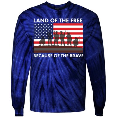 Land Of The Free Because Of The Brave Tie-Dye Long Sleeve Shirt